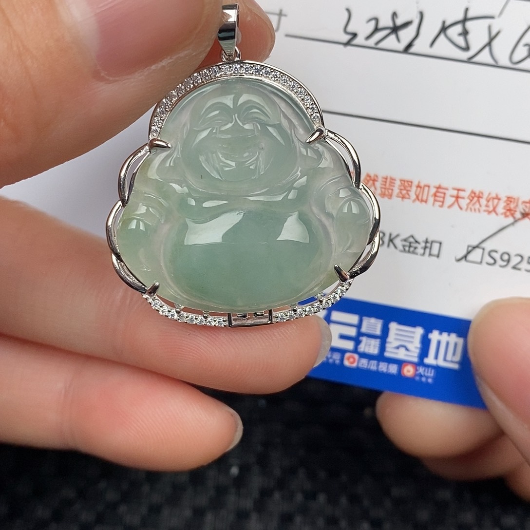 翡翠颈饰银S925镶嵌W*M吊坠