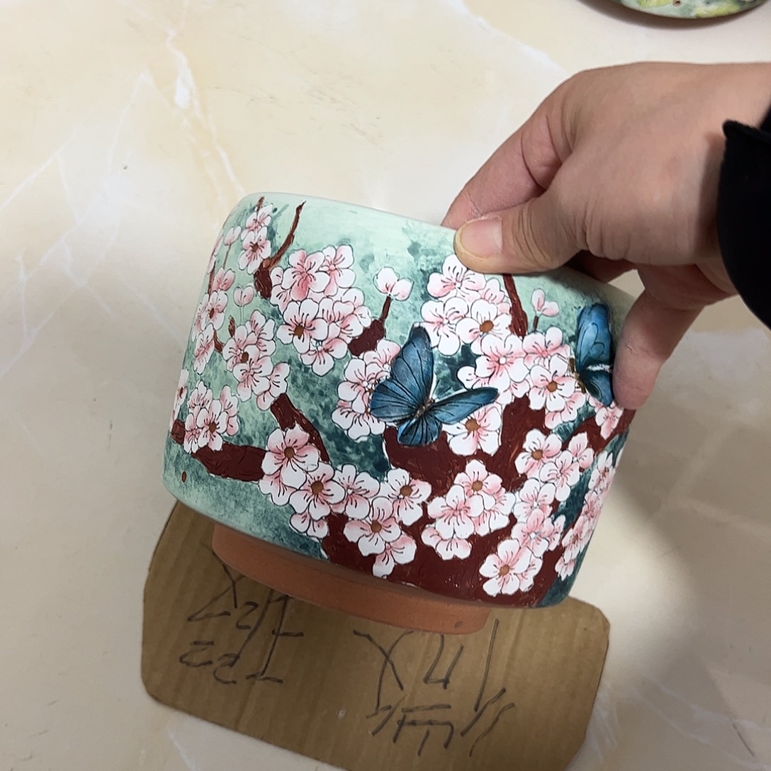 戦***️景德镇炫彩手绘陶瓷花盆