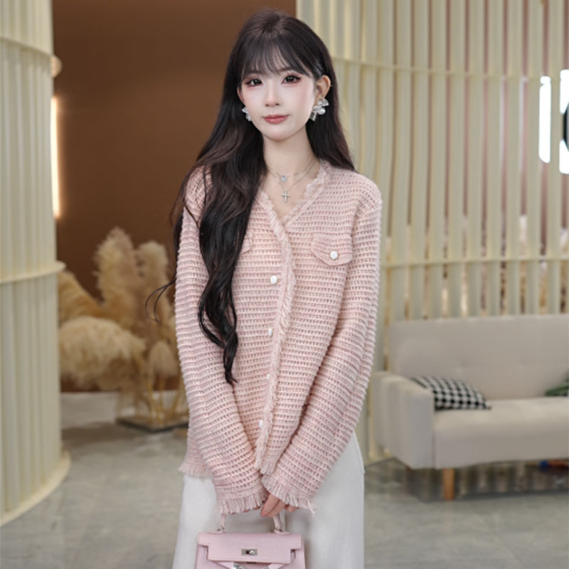 【手工流苏】100%美丽诺羊毛小香风外套女春秋百搭开衫外套220633-1