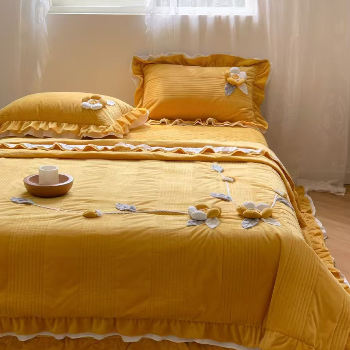 冬季加厚牛奶绒床盖四件套双面绒保暖被套床单夹棉高档纯色韩版