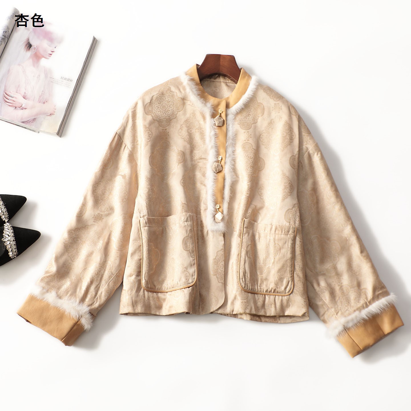 247801冬中长款长袖单排扣外套