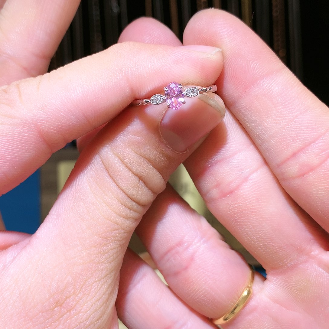 蓝宝石戒指银S925镶嵌