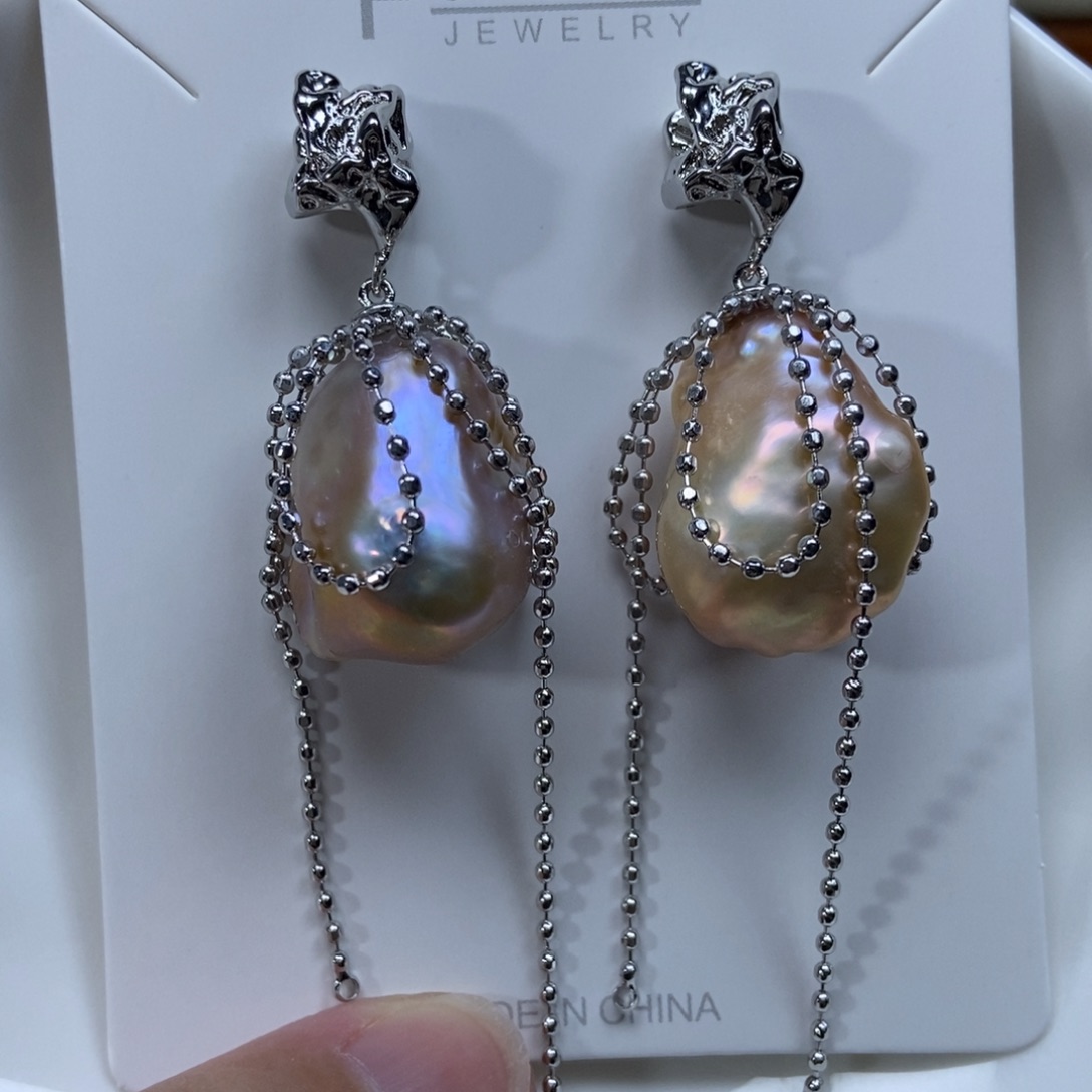 淡水珍珠耳饰合金福利601