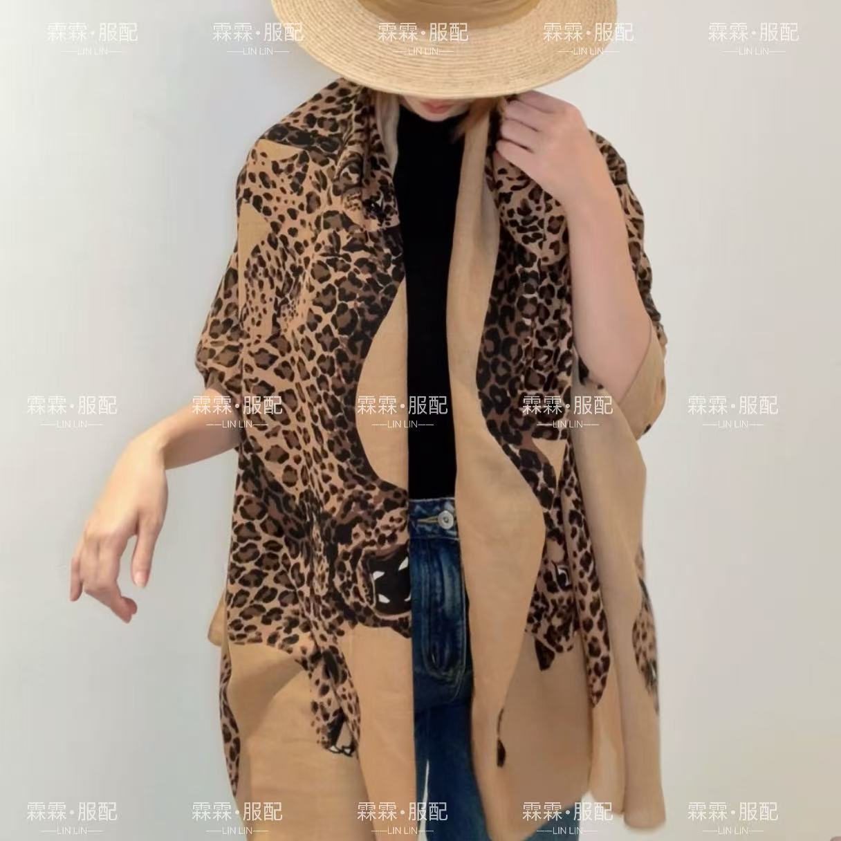 【长巾85*180 】美式复古2025秋冬新款轻奢时尚棉麻高级感披肩外搭