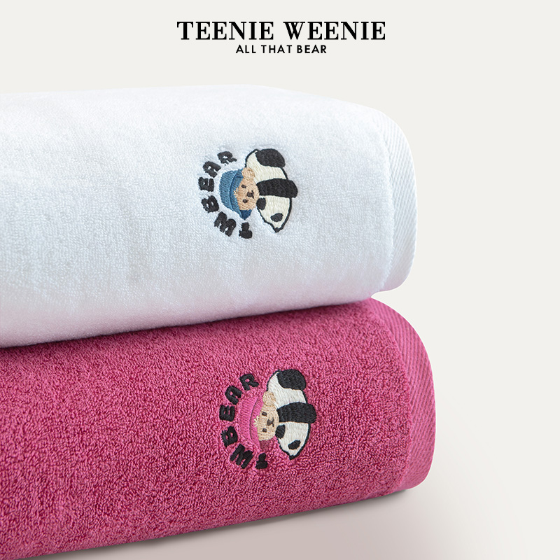 TeenieWeenie小熊卡通亲子纯棉浴巾家用吸水不掉毛儿童全棉大毛巾