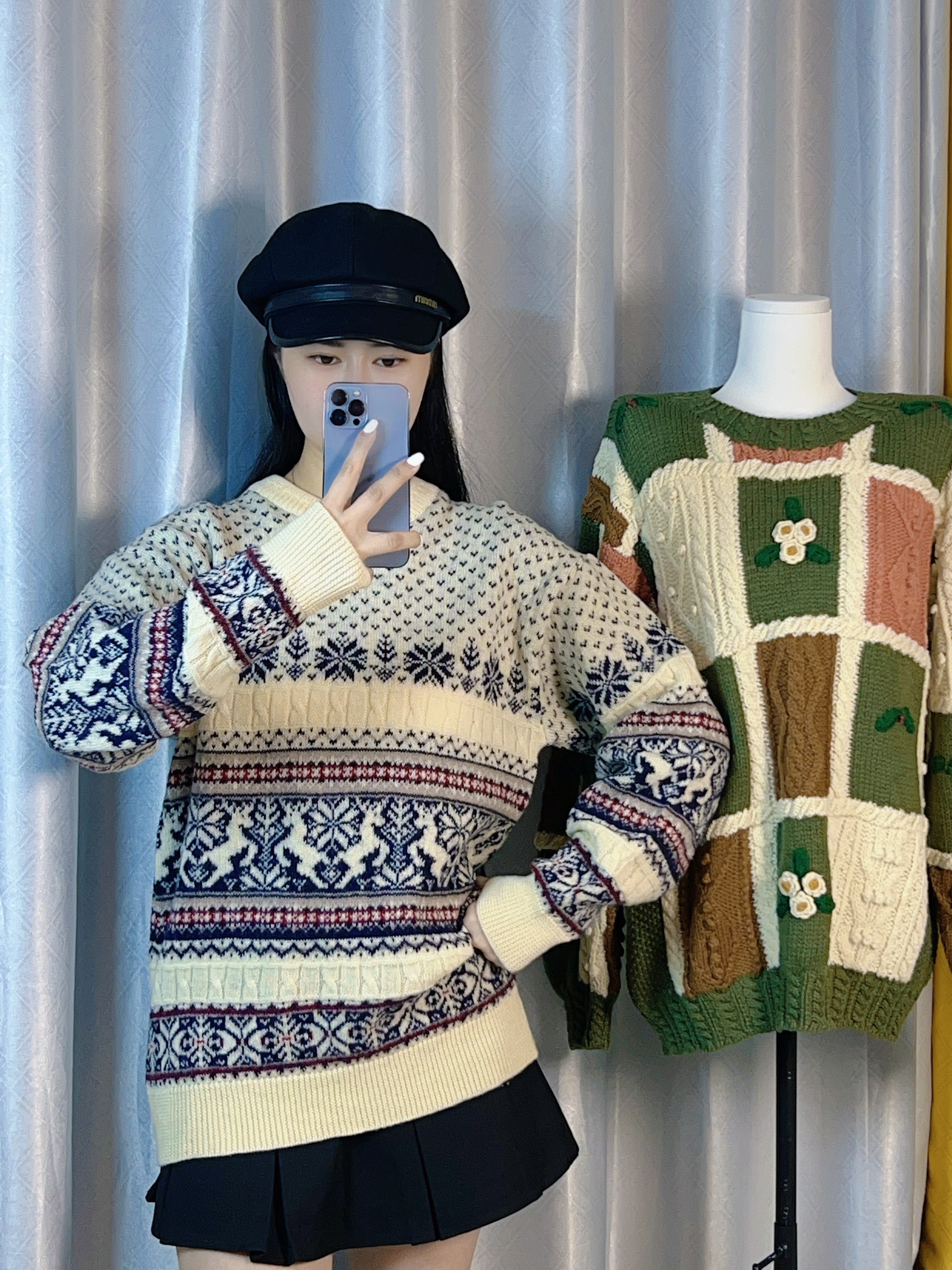 古着vintage秋冬日式洋气复古精品毛衣