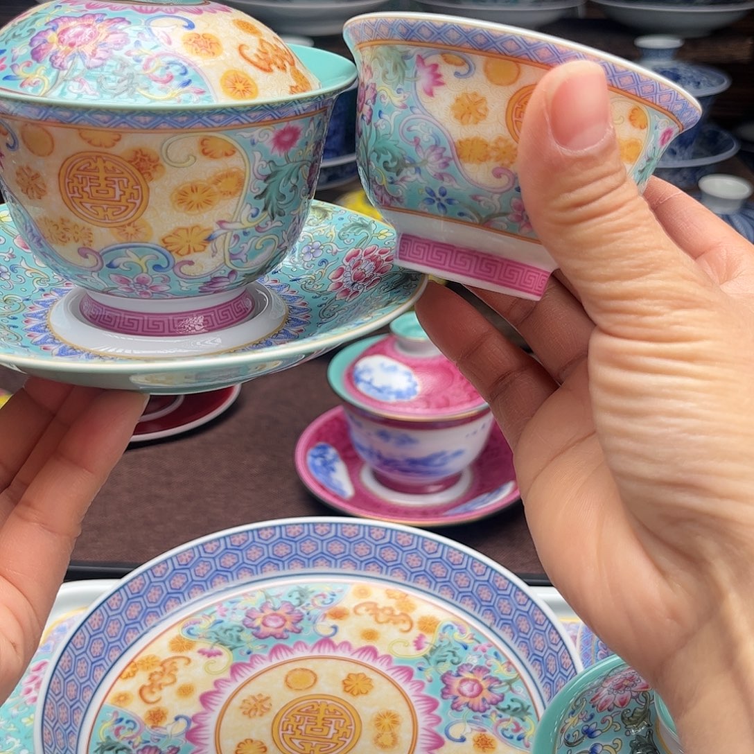 七****景德镇陶瓷盖碗大压手杯