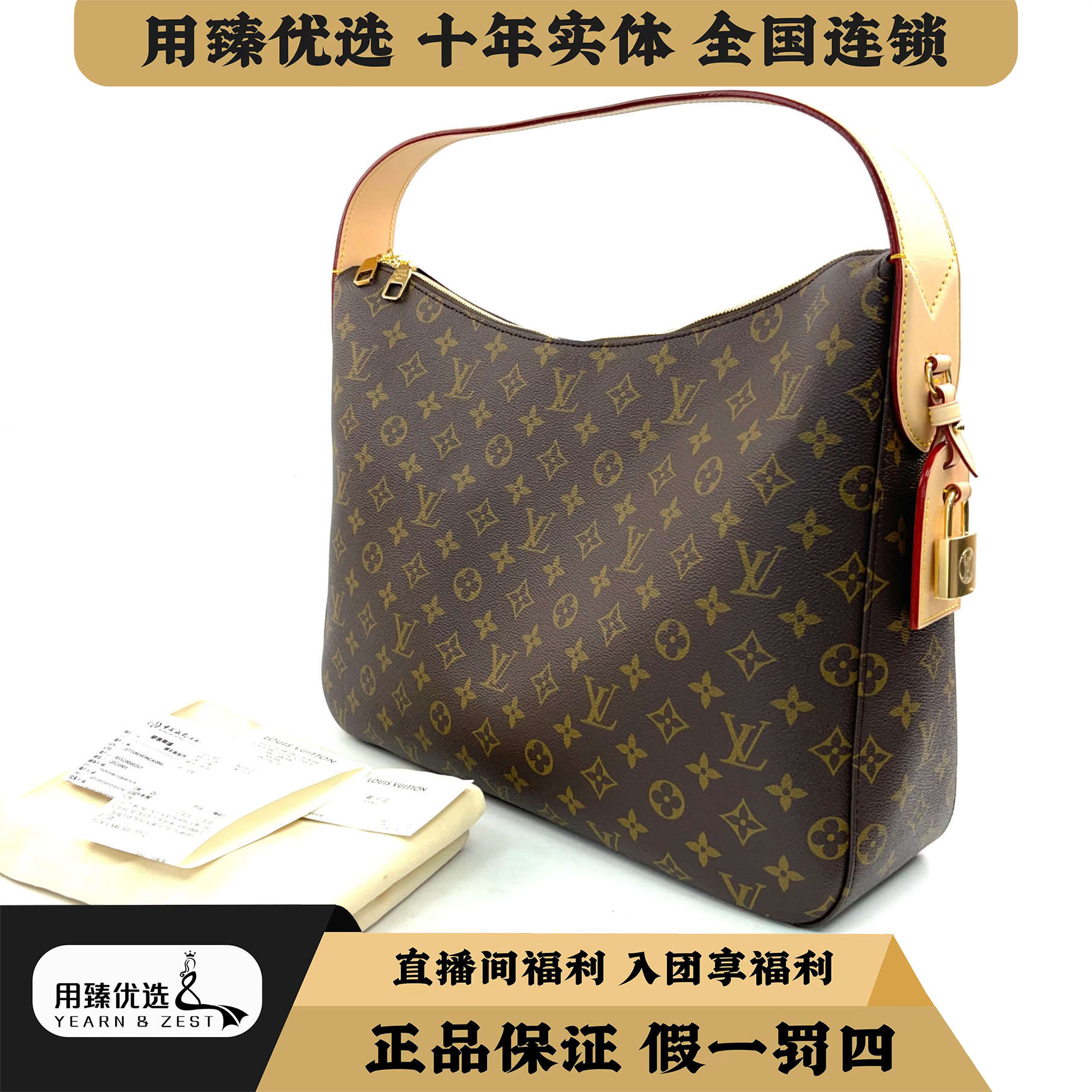 99新 LouisVuitton/路易威登 SLOUCHY 中号单肩包芯片款BB2364335