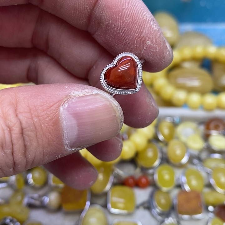 南红玛瑙戒指银S925镶嵌戒指