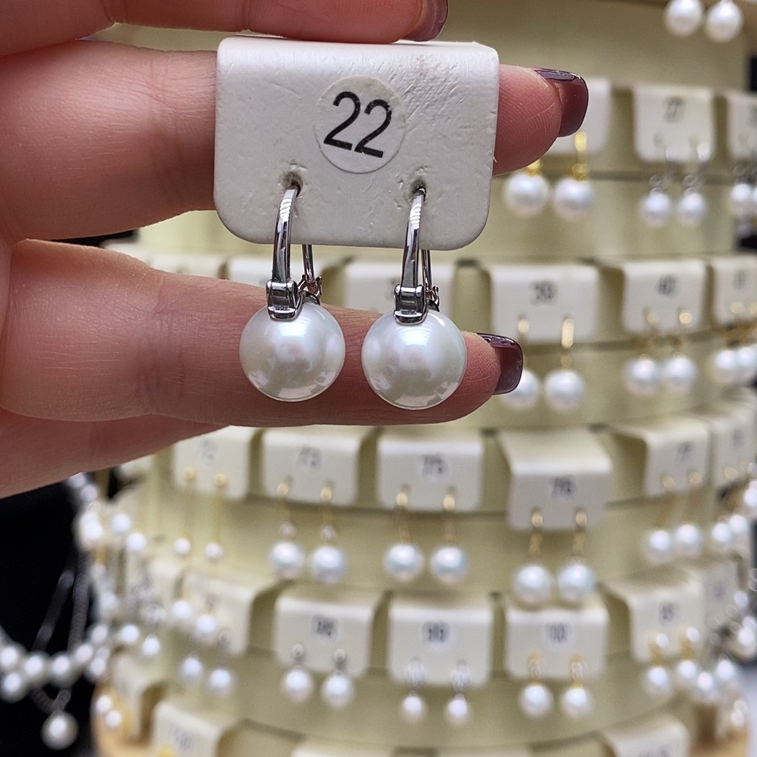 淡水珍珠耳饰银S925镶嵌