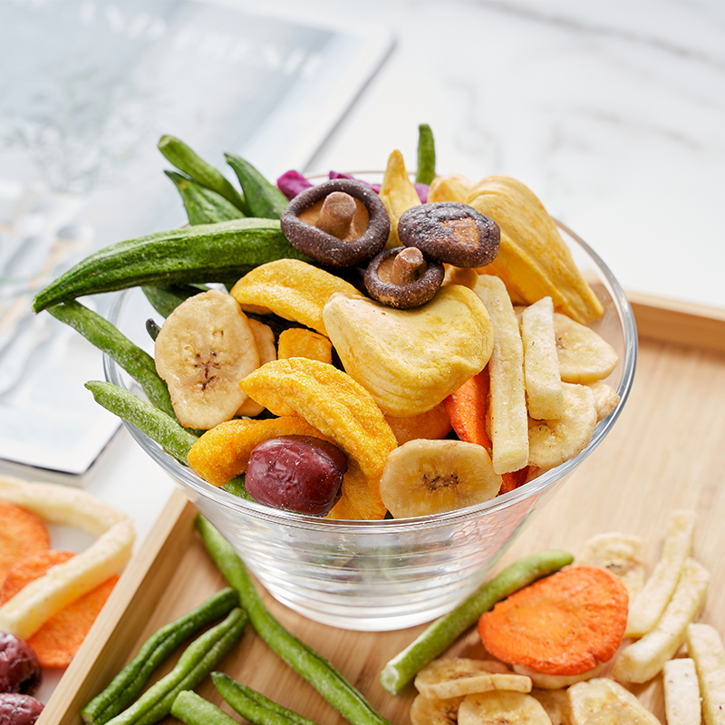 【连麦款桶装】综合蔬菜脆！混合水果脆！一次吃全，酥脆过瘾！菠萝蜜干