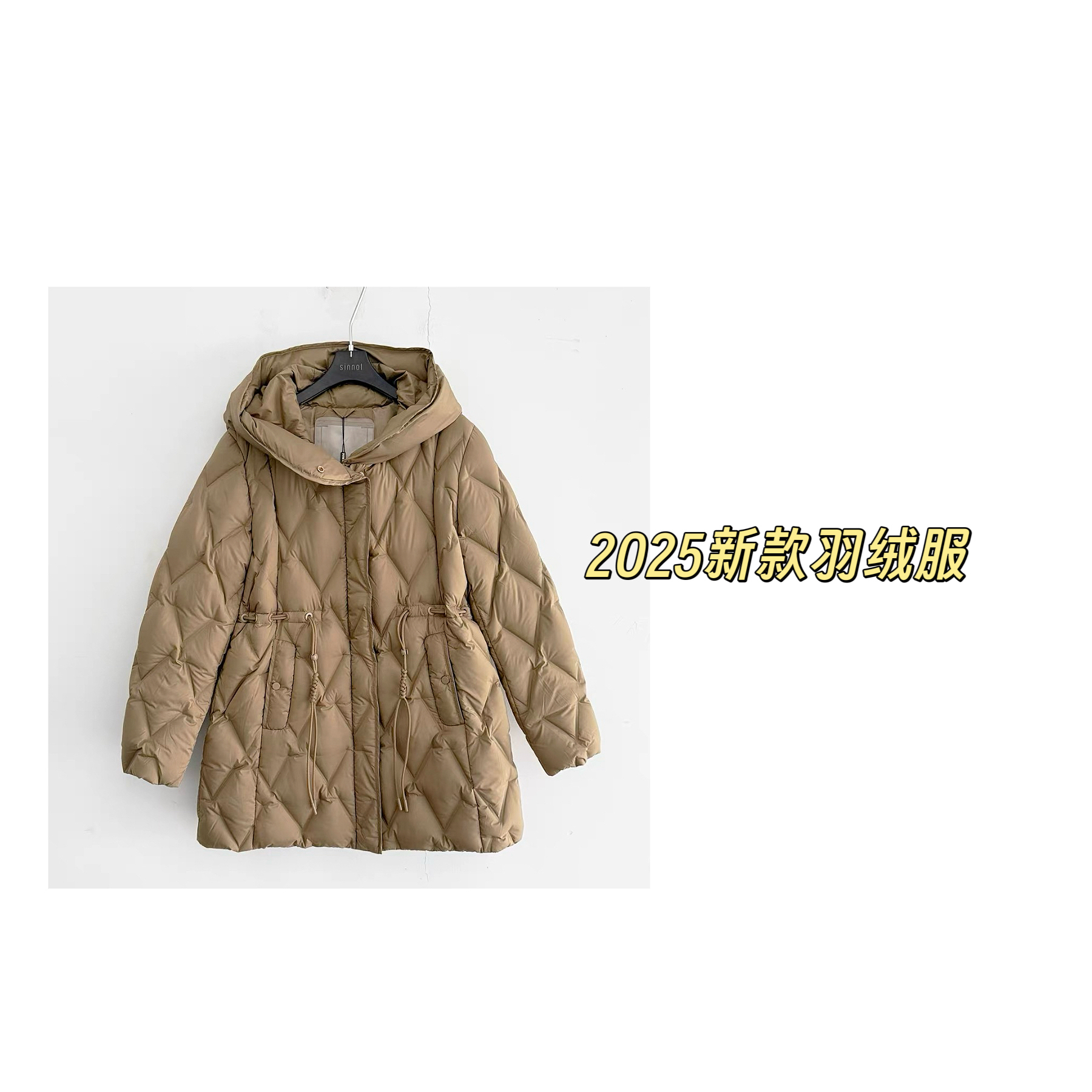 149065休闲连帽收腰修身型宽松型中长款秋冬长袖