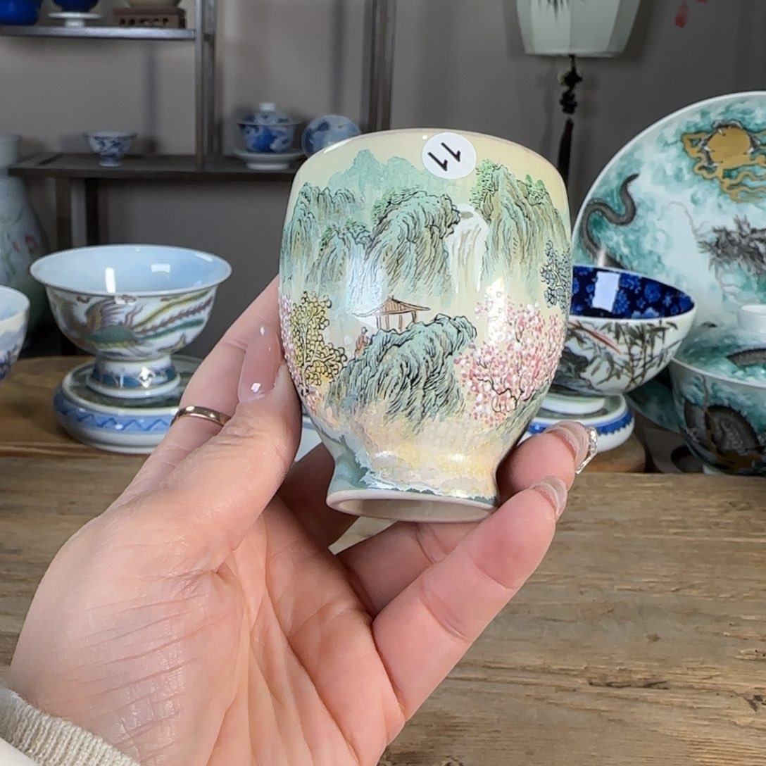 杯景德镇陶瓷柴烧多人