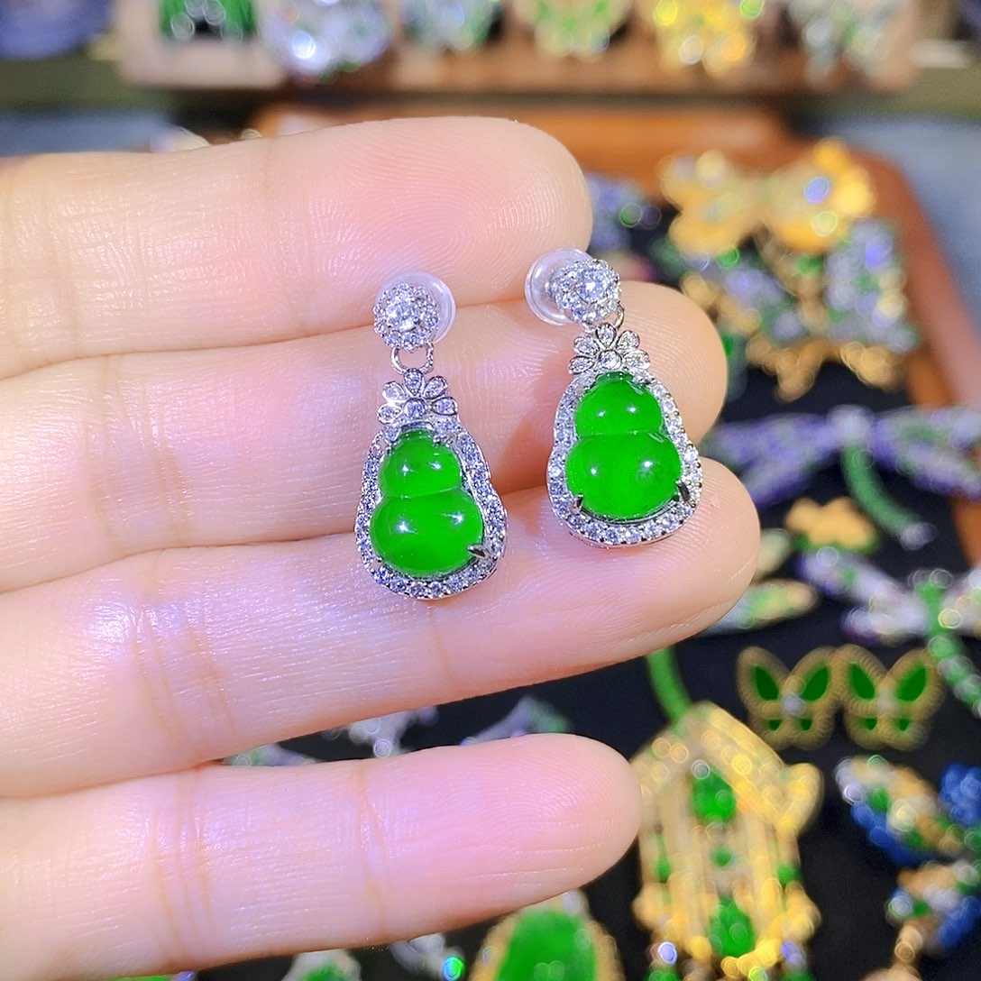 吊坠(不含链)银S925镶嵌翡翠