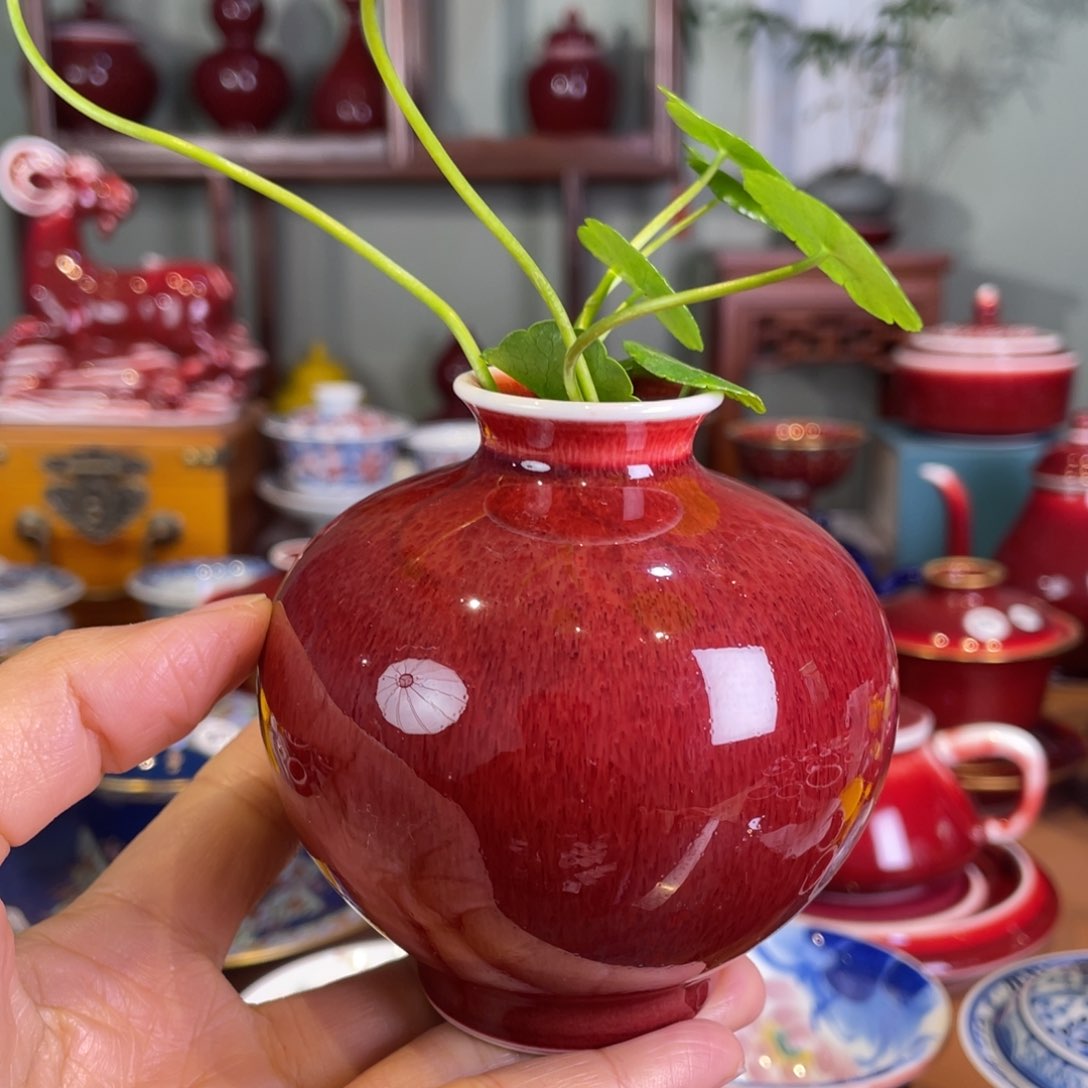 清欢雅玩原矿郎红石榴瓶