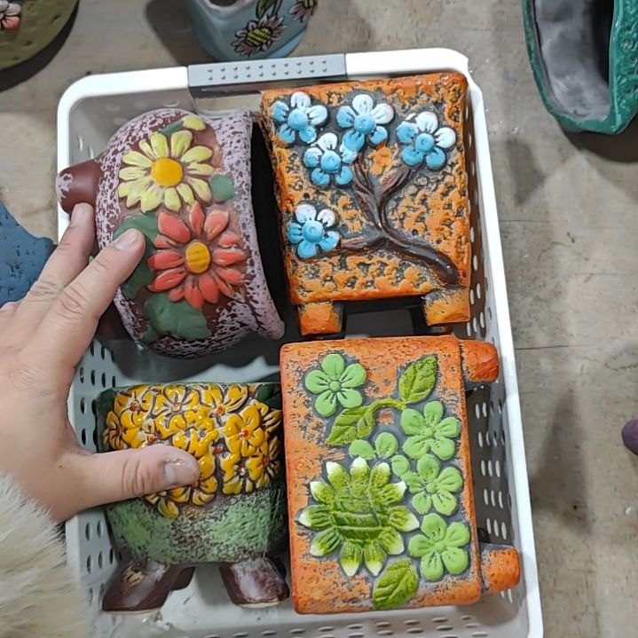 陶吸水透气的白陶花盆凑满12发货