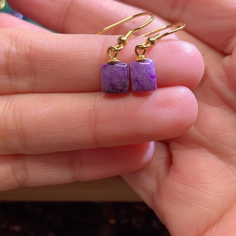 【闪购商品】苏纪石（舒俱来）耳钩银S925镀金镶嵌