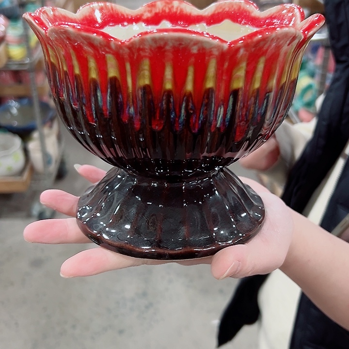 有孔.凑满10元发货多肉陶瓷花盆！