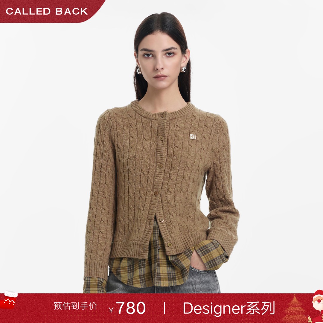 CALLED BACK【Designer系列】【巴黎课间】学院风假两件圆领针织开衫
