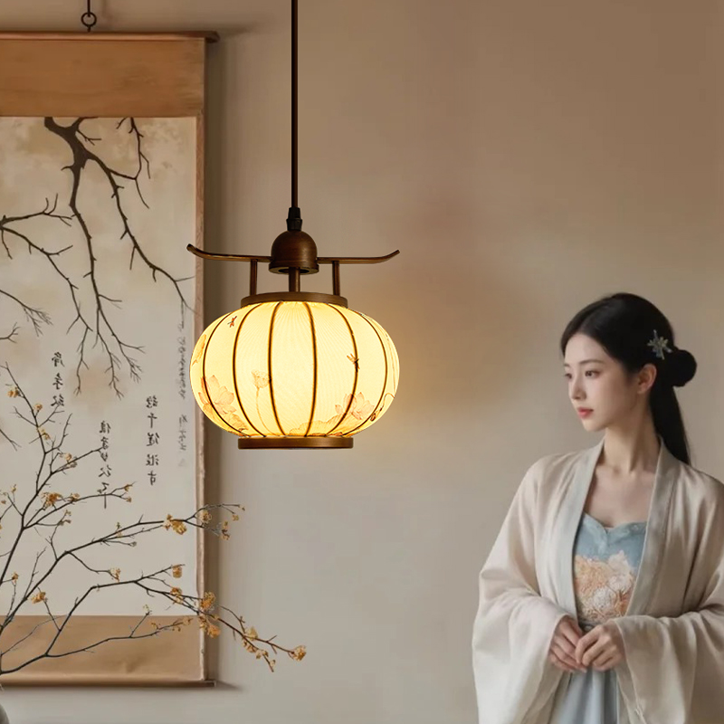 【官帽】新款宋氏美学新中式卧室床头小吊灯中古风玄关餐厅吧台灯