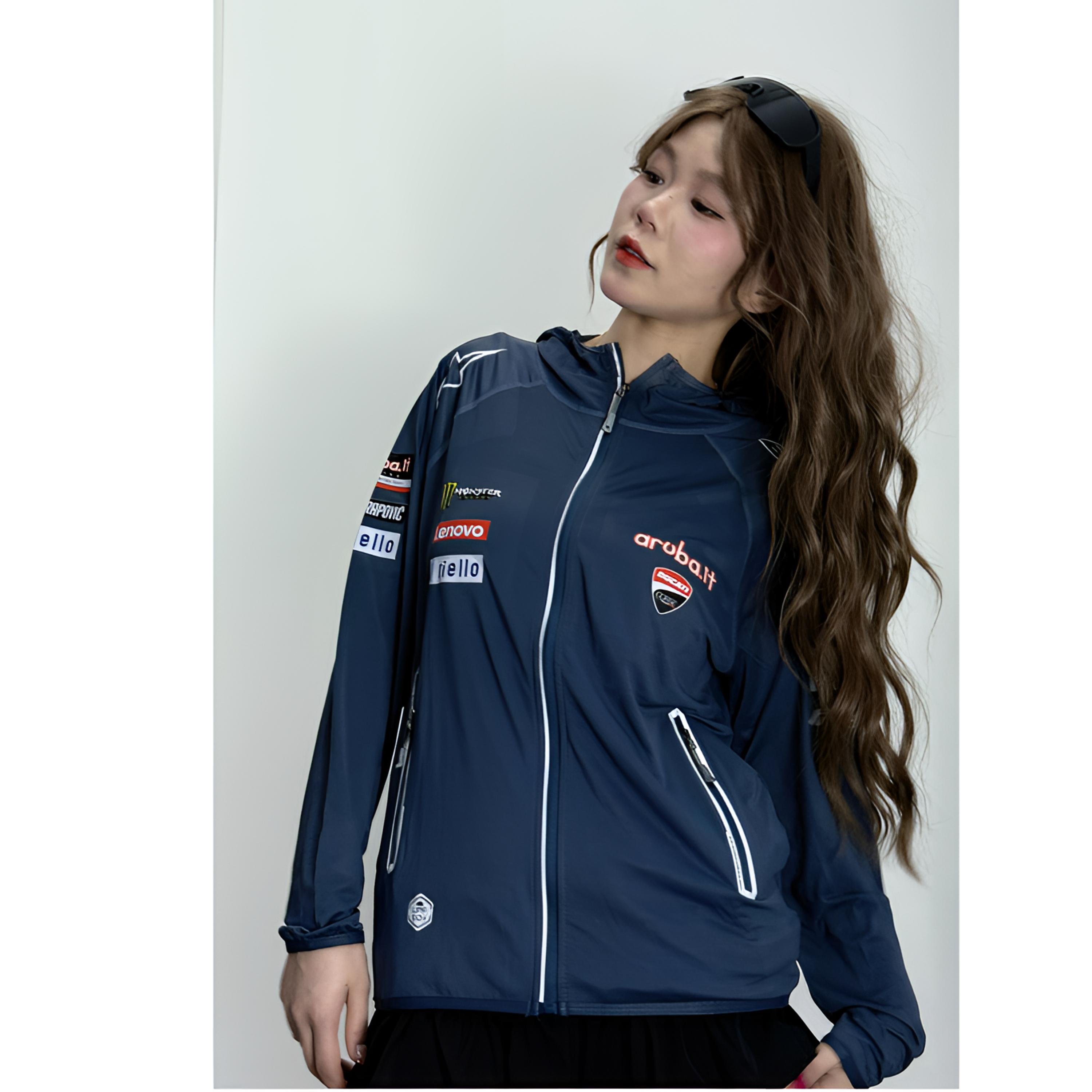 DUCATI杜卡迪夏季摩托骑行服连帽防晒衣吸汗透气防紫外线男女款