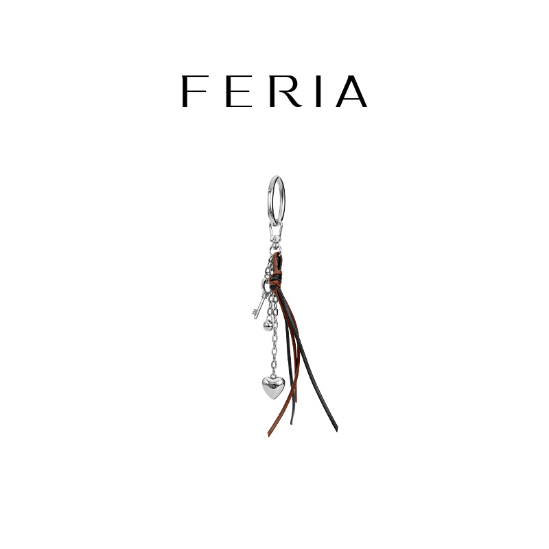 FERIA【心锁绳结挂饰】FE507P111韩国小众品牌百搭包包挂件LL