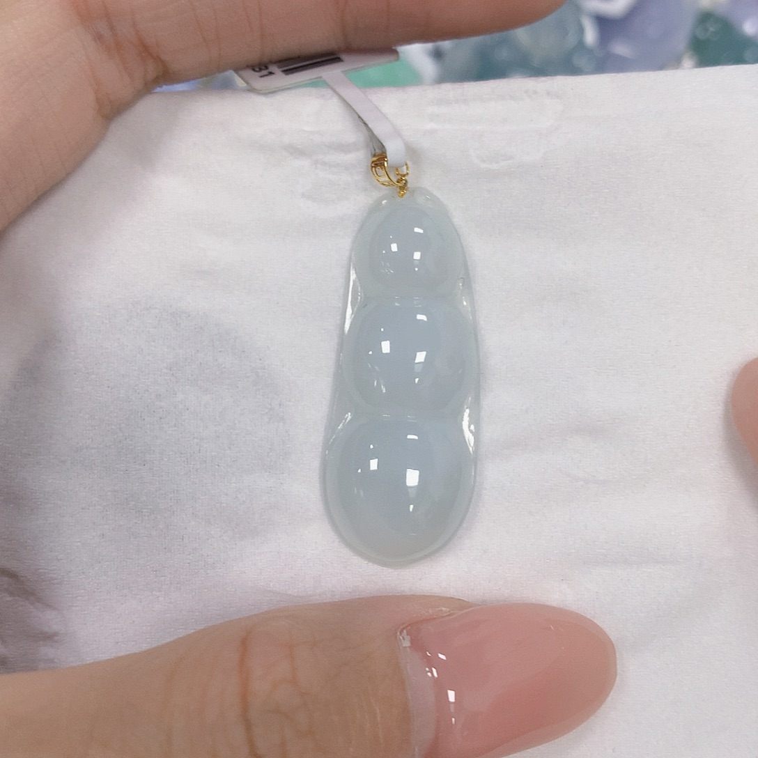 翡翠18K金镶嵌颈饰天然翡翠a货 百元以上9米证书费自理