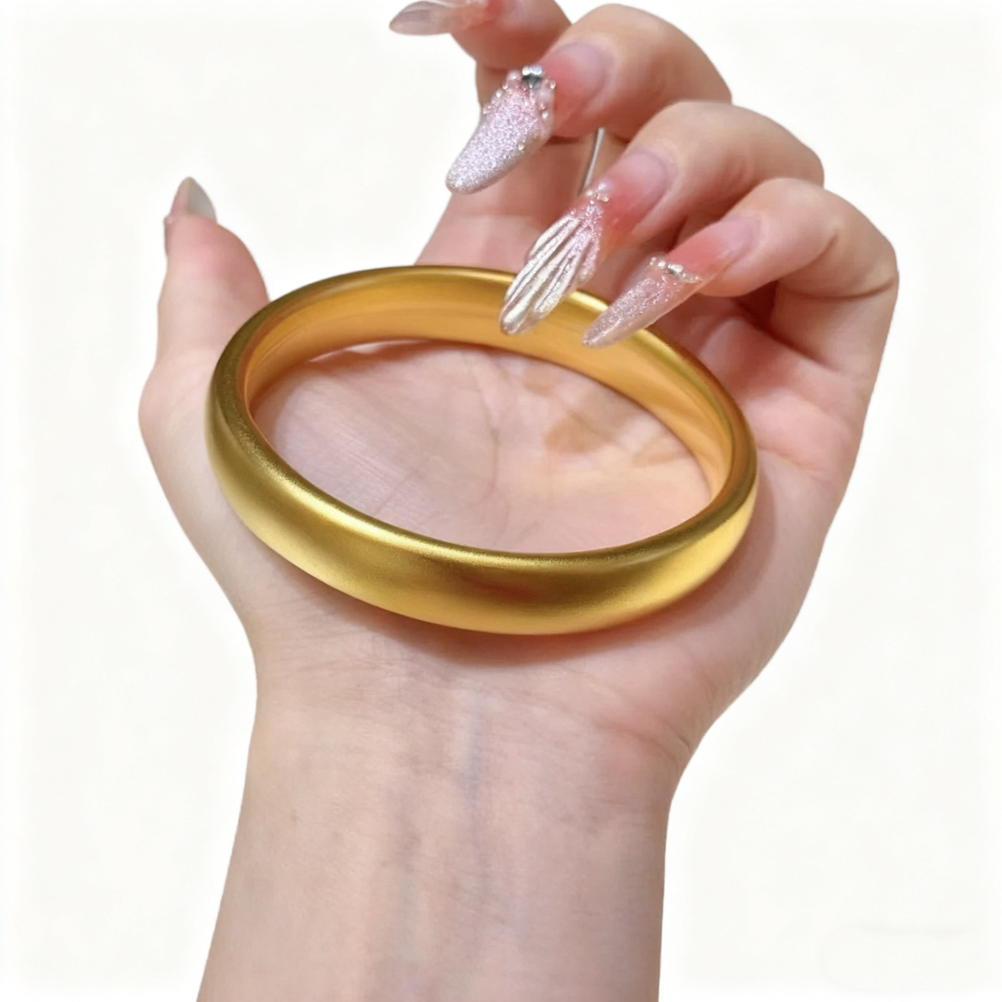 足银手镯 轮胎贵妃古法实心首饰经典光感光面