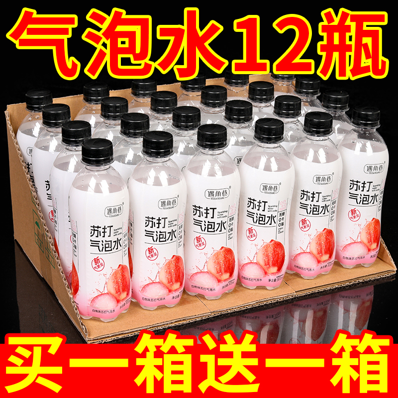 【买一送一】苏打气泡水青柠蜜桃橘子味汽水碳酸饮料300ML清爽解腻R