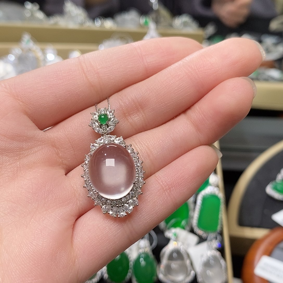 石英质玉颈饰银S925镶嵌X****?琳@@A000053