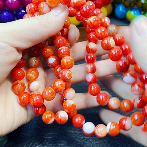 玛瑙/玉髓手链未镶嵌血离子血龙胆10