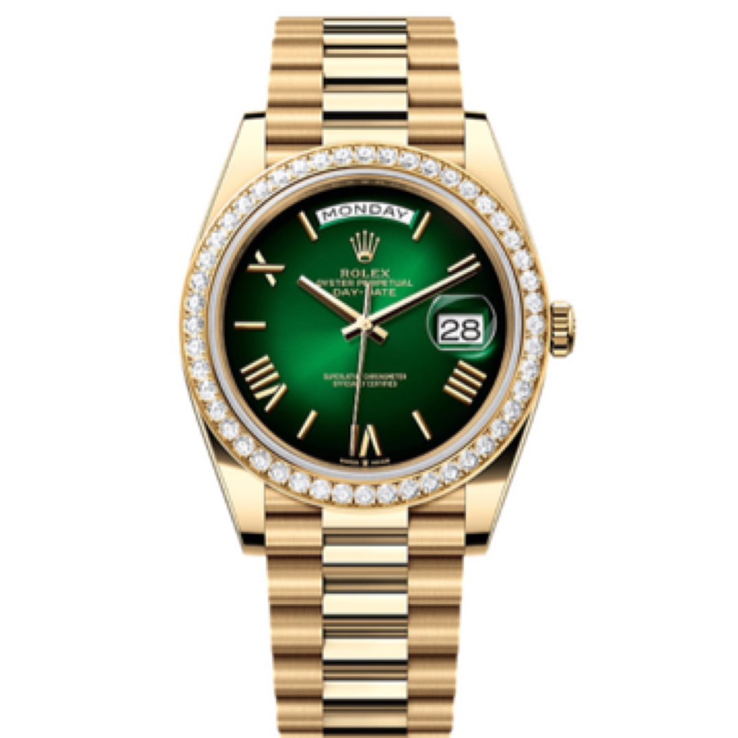 全新未使用 Rolex/劳力士 228348-0045 新款40盘烟熏绿 25年1月