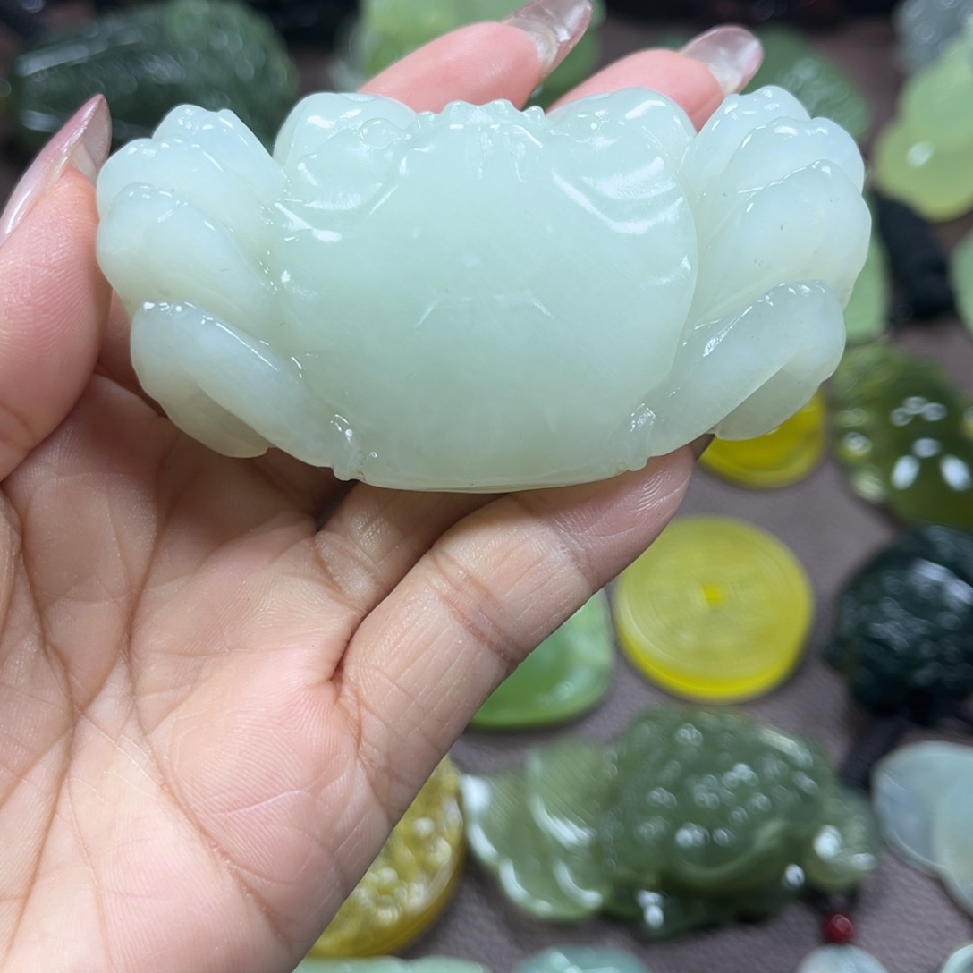 蛇纹石玉未镶嵌手把件