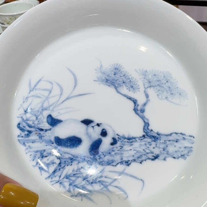 野***_景德镇陶瓷手绘壶承微瑕