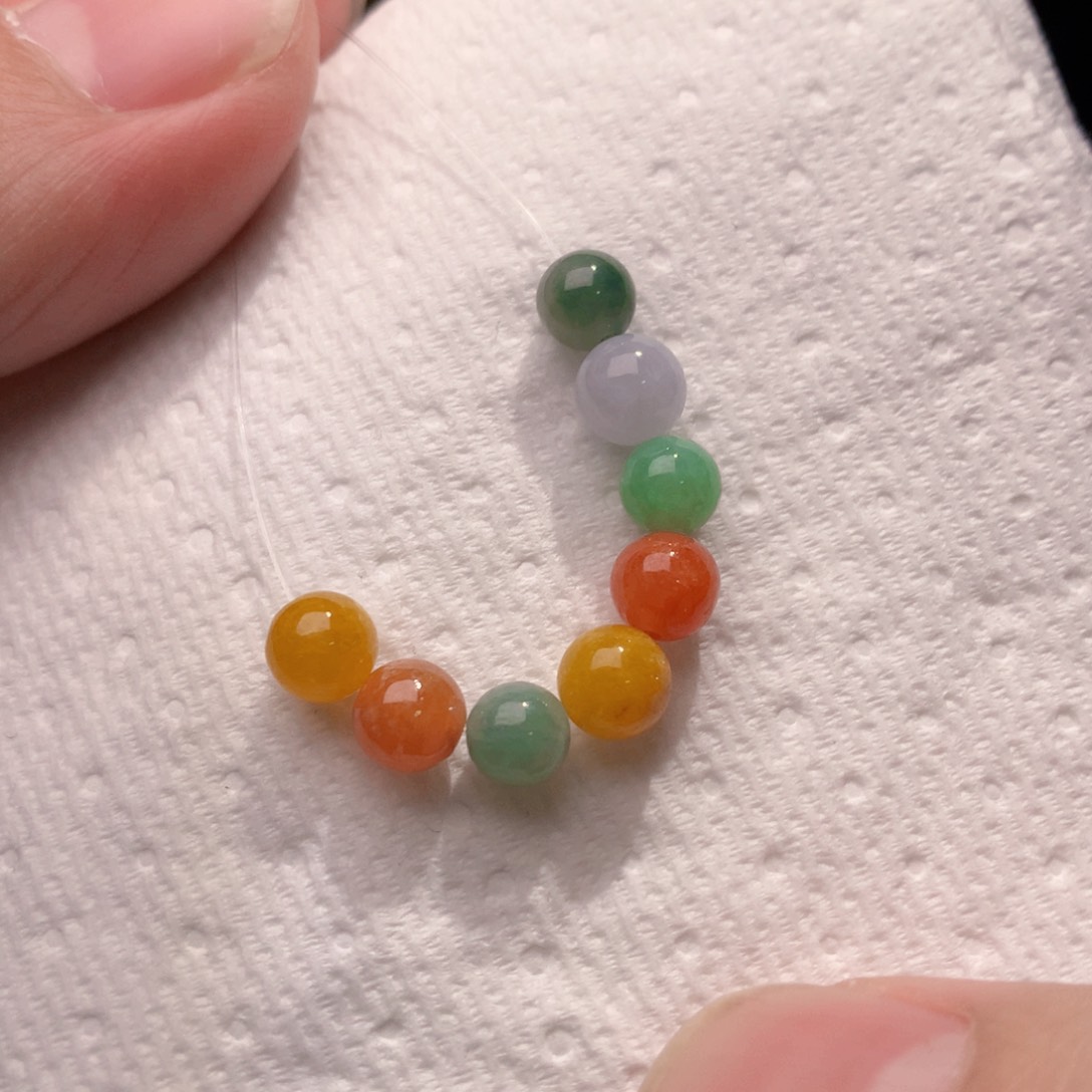 翡翠散珠七彩珠珠38