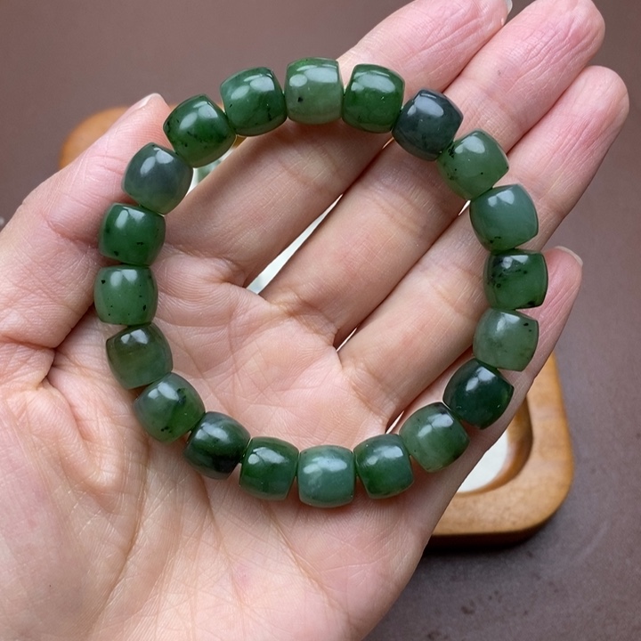 和田玉（碧玉）未镶嵌颈饰卡10mm