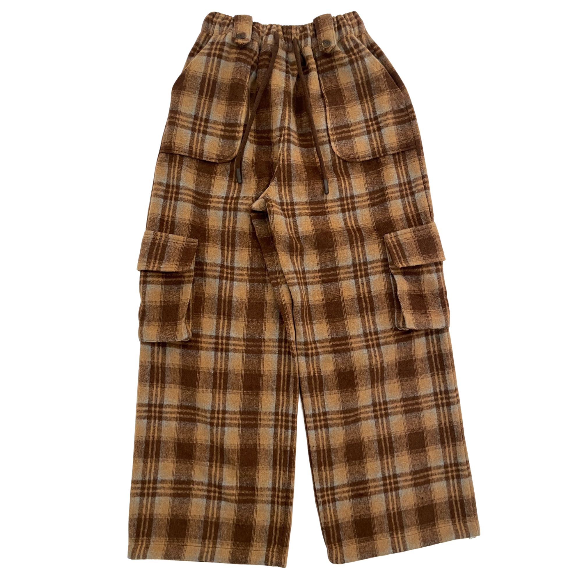 长裤格纹口袋工装裤休闲裤格子裤百搭冬季休闲