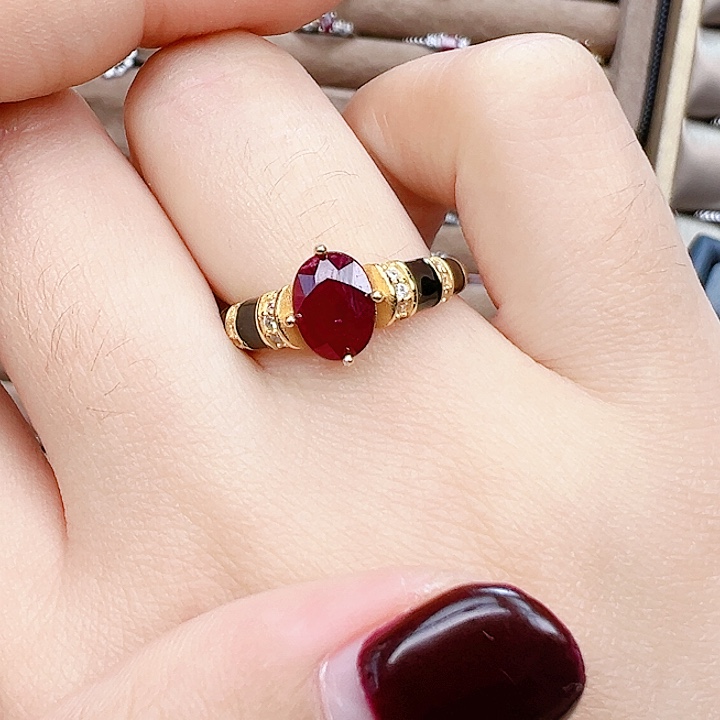 银S925镶嵌戒指红宝石