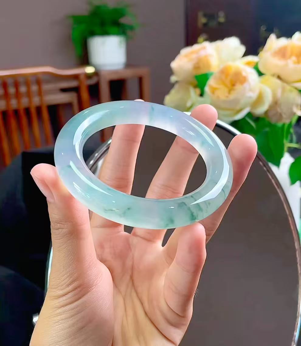 甜美风古风绿色圆形平安镯