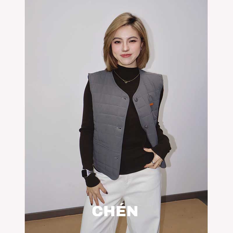 【双面马甲】晨总自制休闲百搭通勤秋冬保暖叠穿棉马甲女短款