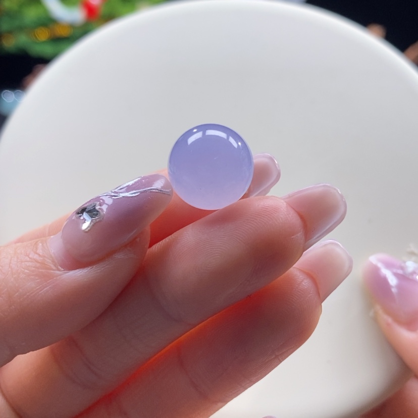 【闪购商品】翡翠颈饰未镶嵌翡翠冰深梦幻紫珠卡13mm