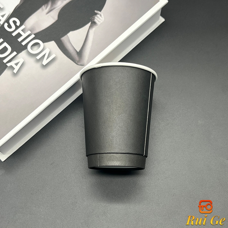 一次性中空纸杯高触感加厚可定logo咖啡杯饮水纸杯商用居家批发