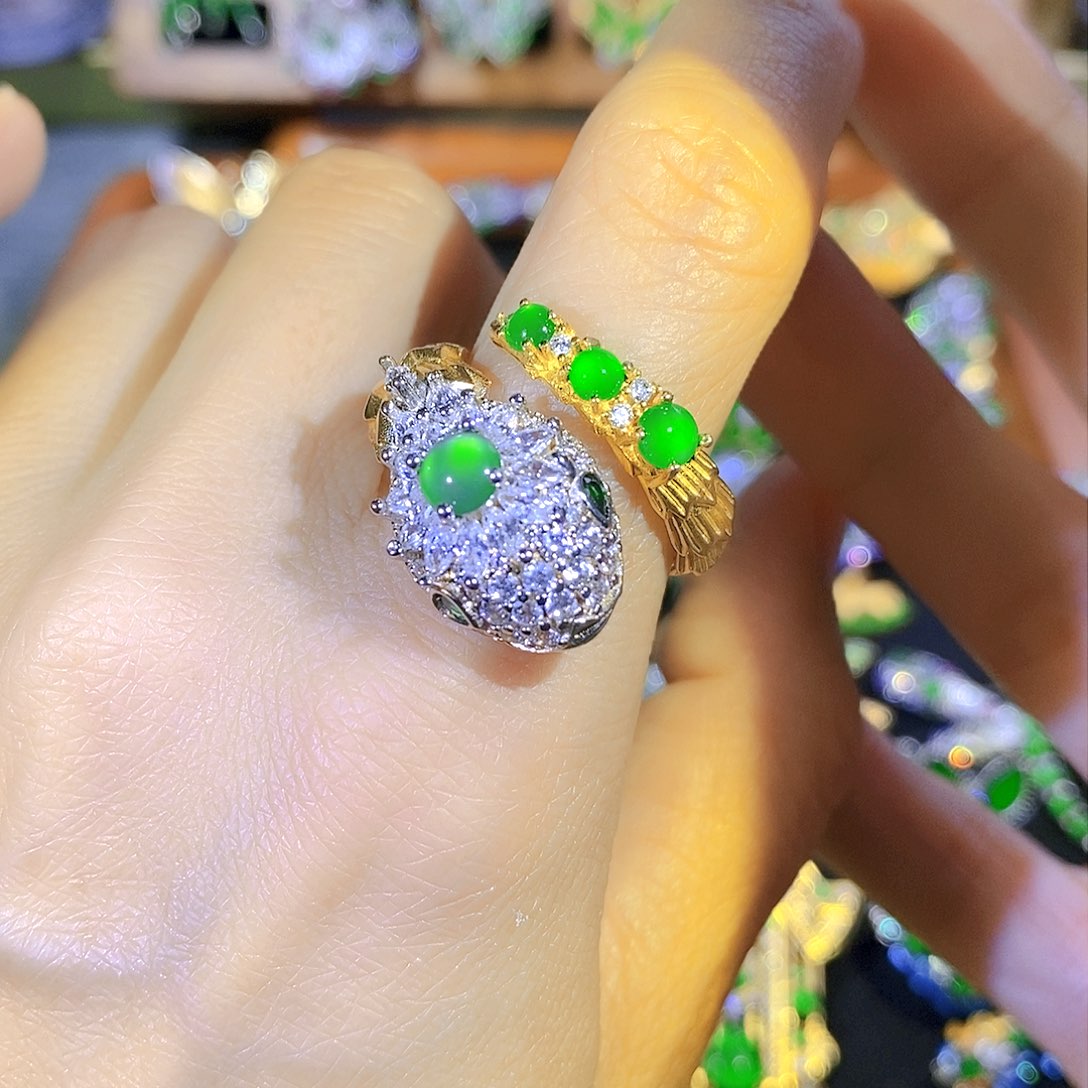 吊坠(不含链)银S925镶嵌翡翠