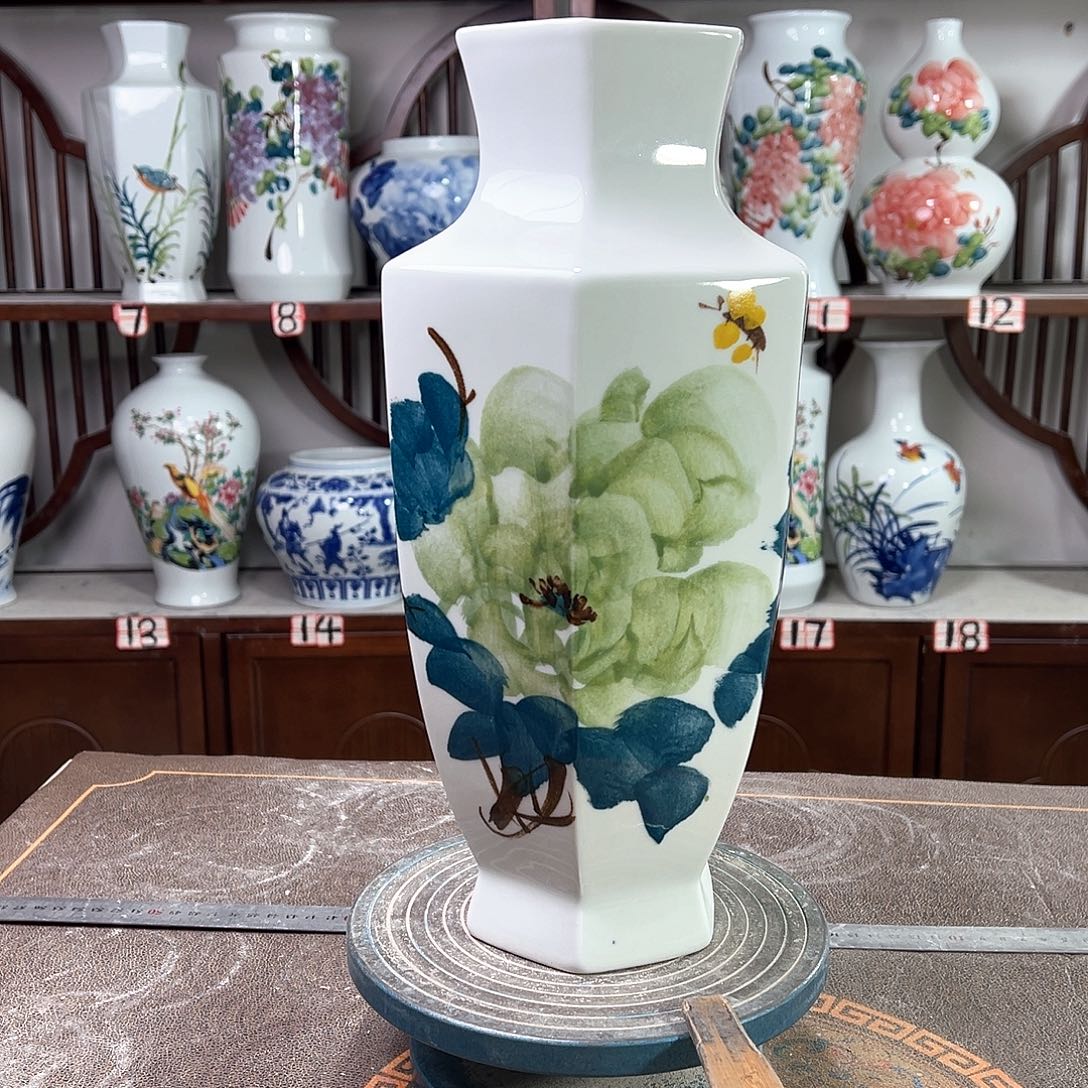 摆件景德镇陶瓷6绿牡