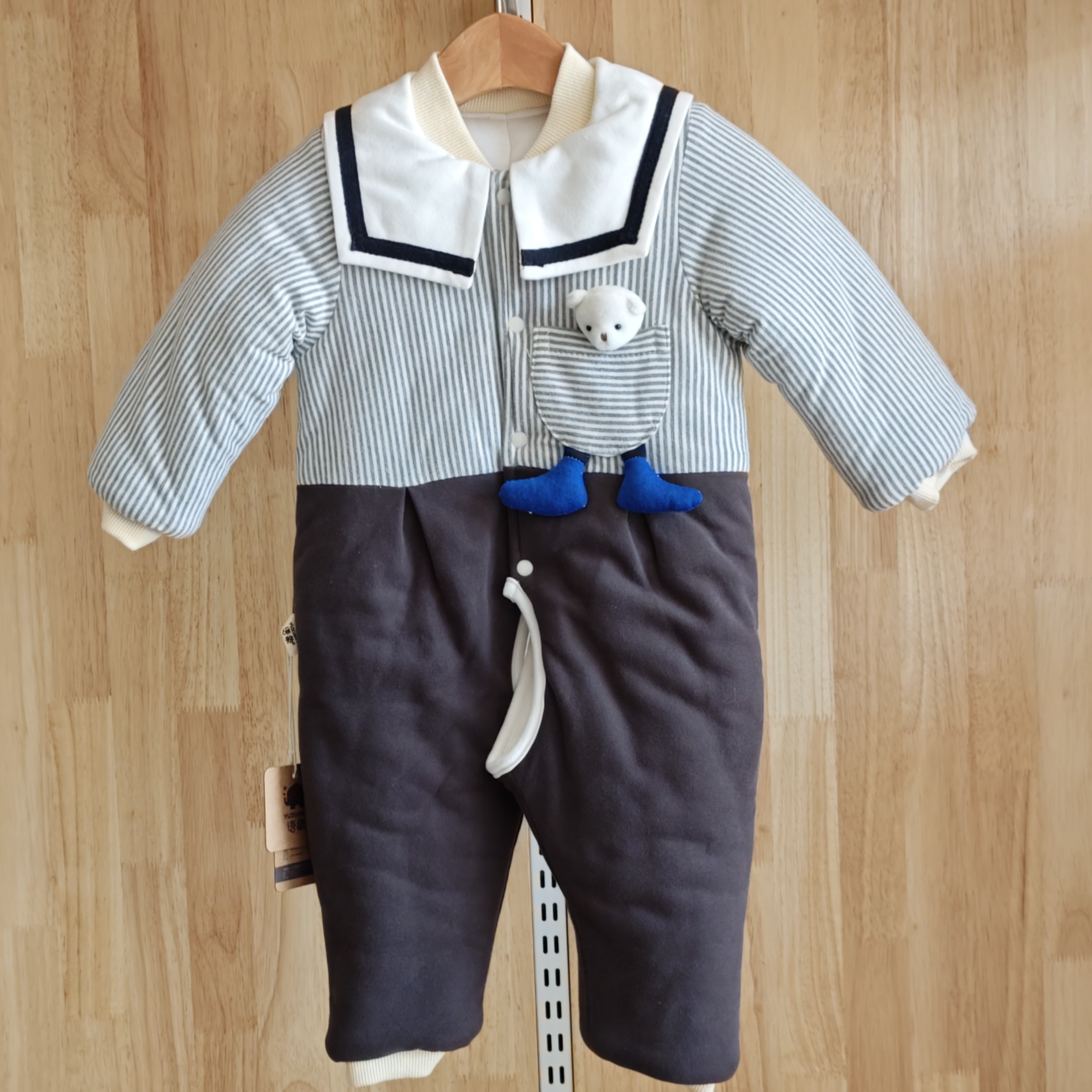 公司样衣语象400克开档棉花连体衣可水洗婴幼儿宝宝柔软舒适保暖