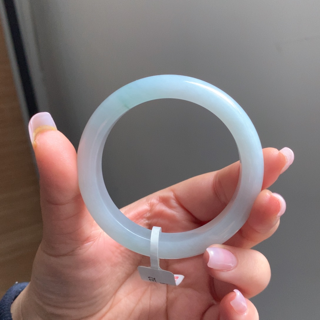 翡翠手镯未镶嵌18 55远山黛正圈