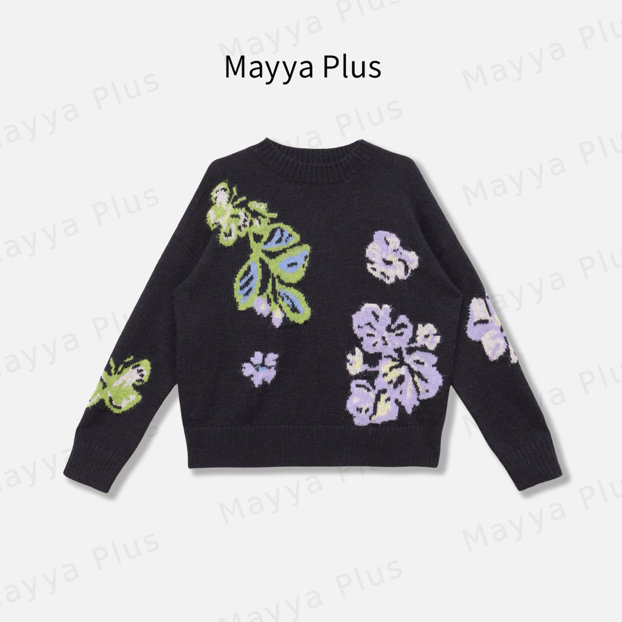 【繁花路】Mayya Plus麦芽定制气质显瘦流光风针织衫毛衣女32546327