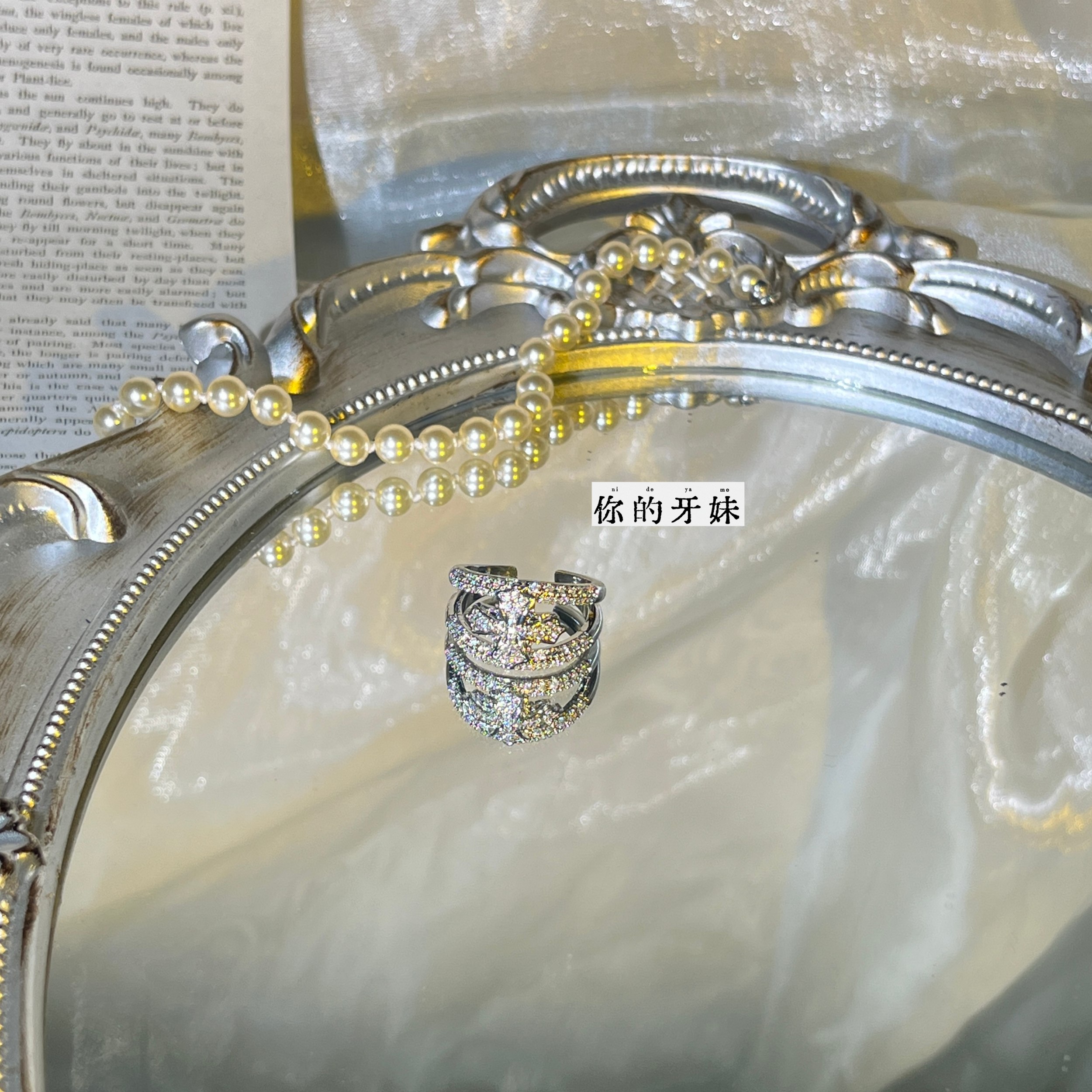 铜合金戒指 满锆十字戒指JZ104设计感轻奢时尚气质