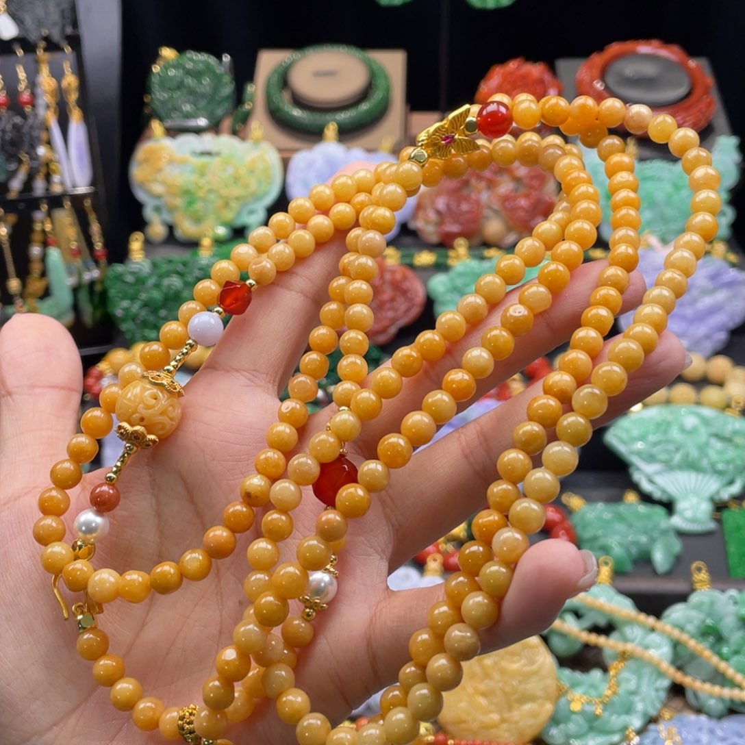 翡翠颈饰未镶嵌代编织