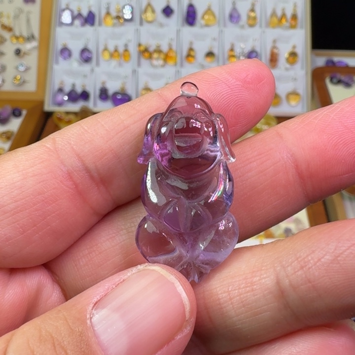 未镶嵌紫晶颈饰吊坠